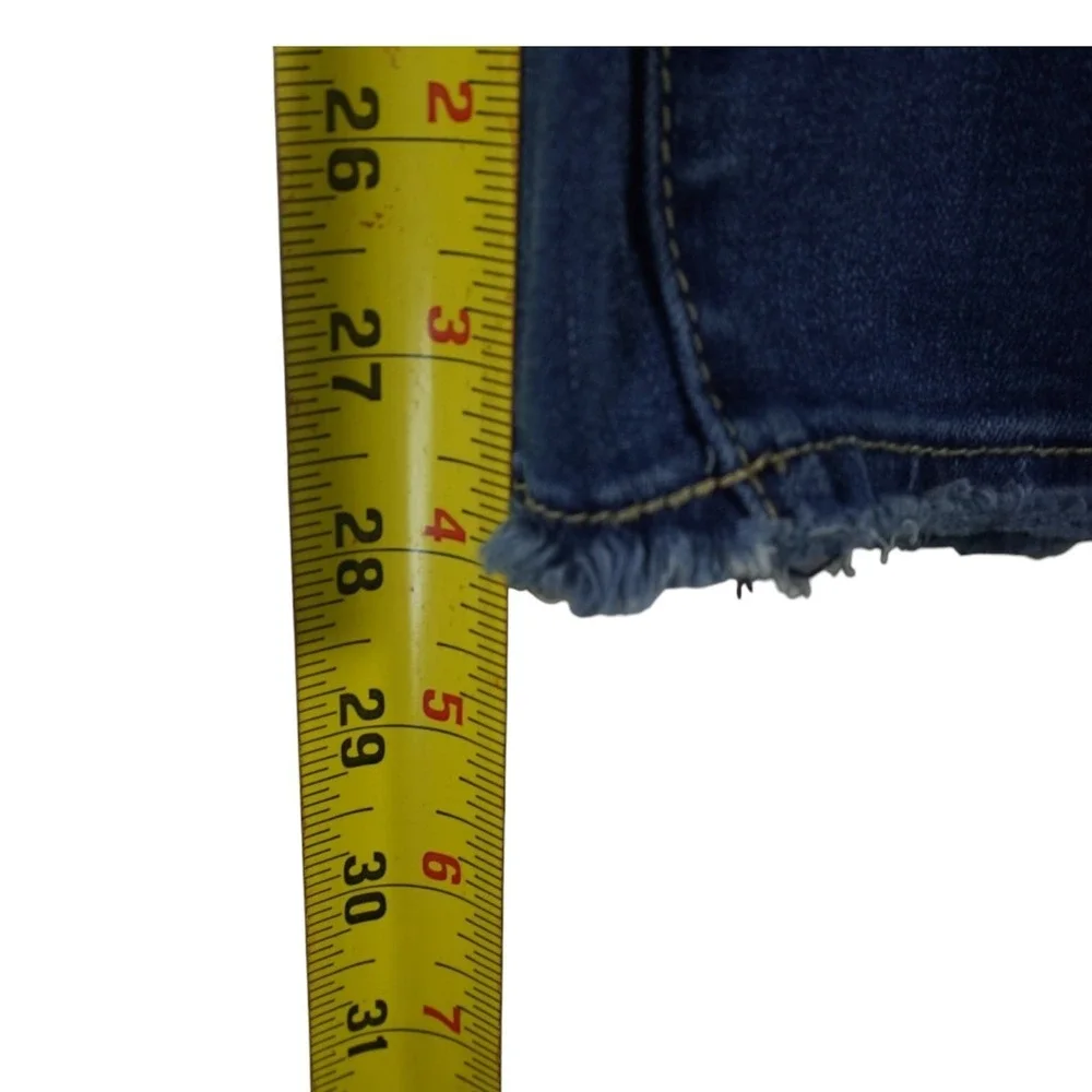 Kancan Los Angeles Skinny Jeans Womens 9 Blue Denim Cotton Distressed Frayed Hem
